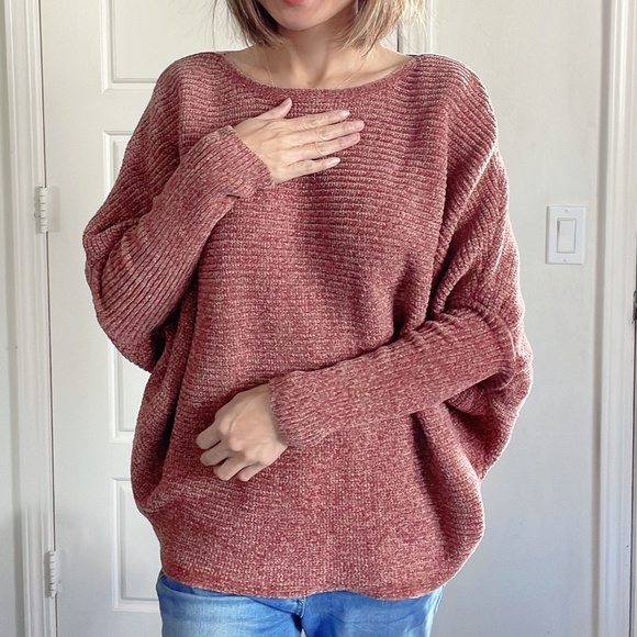 06 Cozy Chenille Batwing Sleeve Sweater Top - Picture 2 of 14